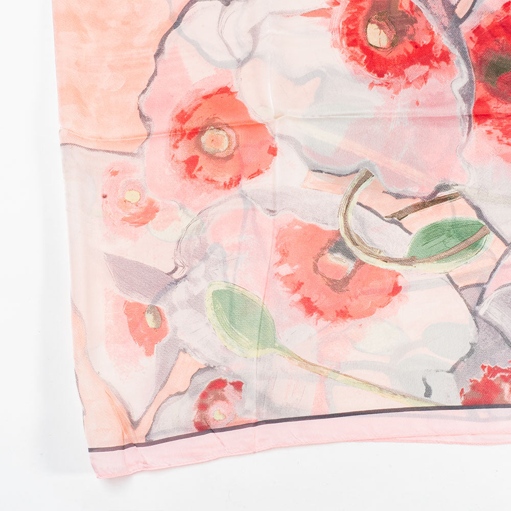 Schal "Strahlender Garten", 85 x 180 cm, Rosa, 100% vegane Seide 2 