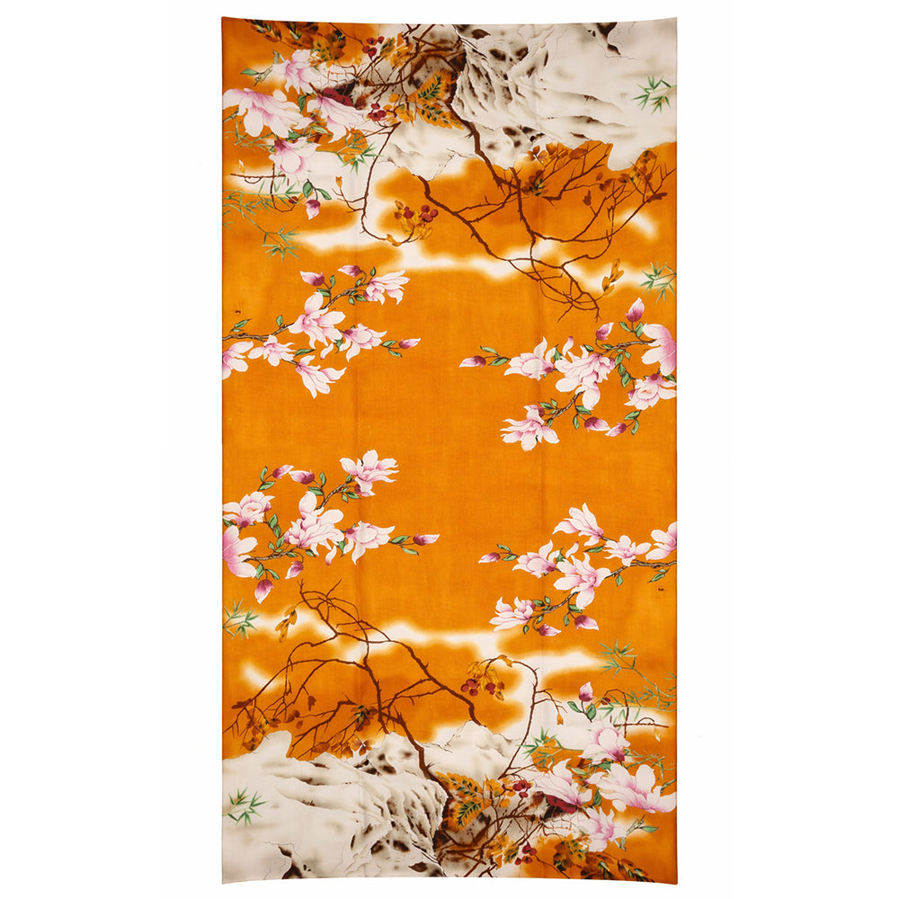 "Edens Fülle" Schal, orange, 85 cm x 180 cm, 100% vegane Seide 1 