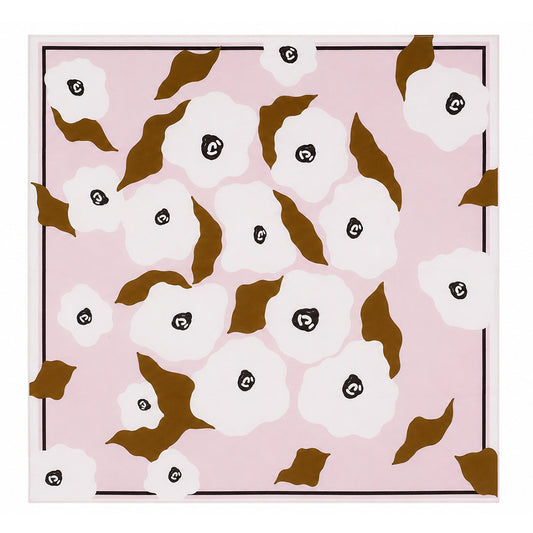 Seidenschal „Rosewood Flowers“, puderrosa, 90 x 90 cm