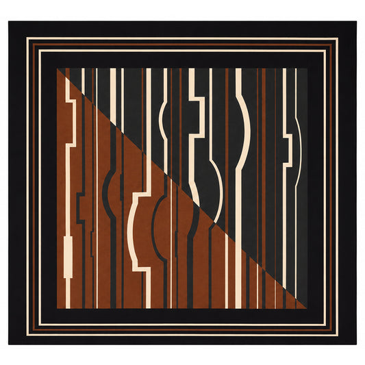 Seidenschal „Desert Mirage“, rostbraun, 90 x 90 cm