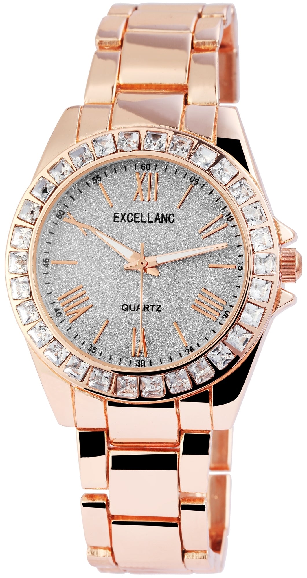 Excellanc Womens watch with metal strap EX0492, rose gold color, , grey dial color, 17 cm 1 