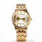 Goldplattiertes Set mit weißem Emporia® Kristall (Armbanduhr + 2 Armbänder)
