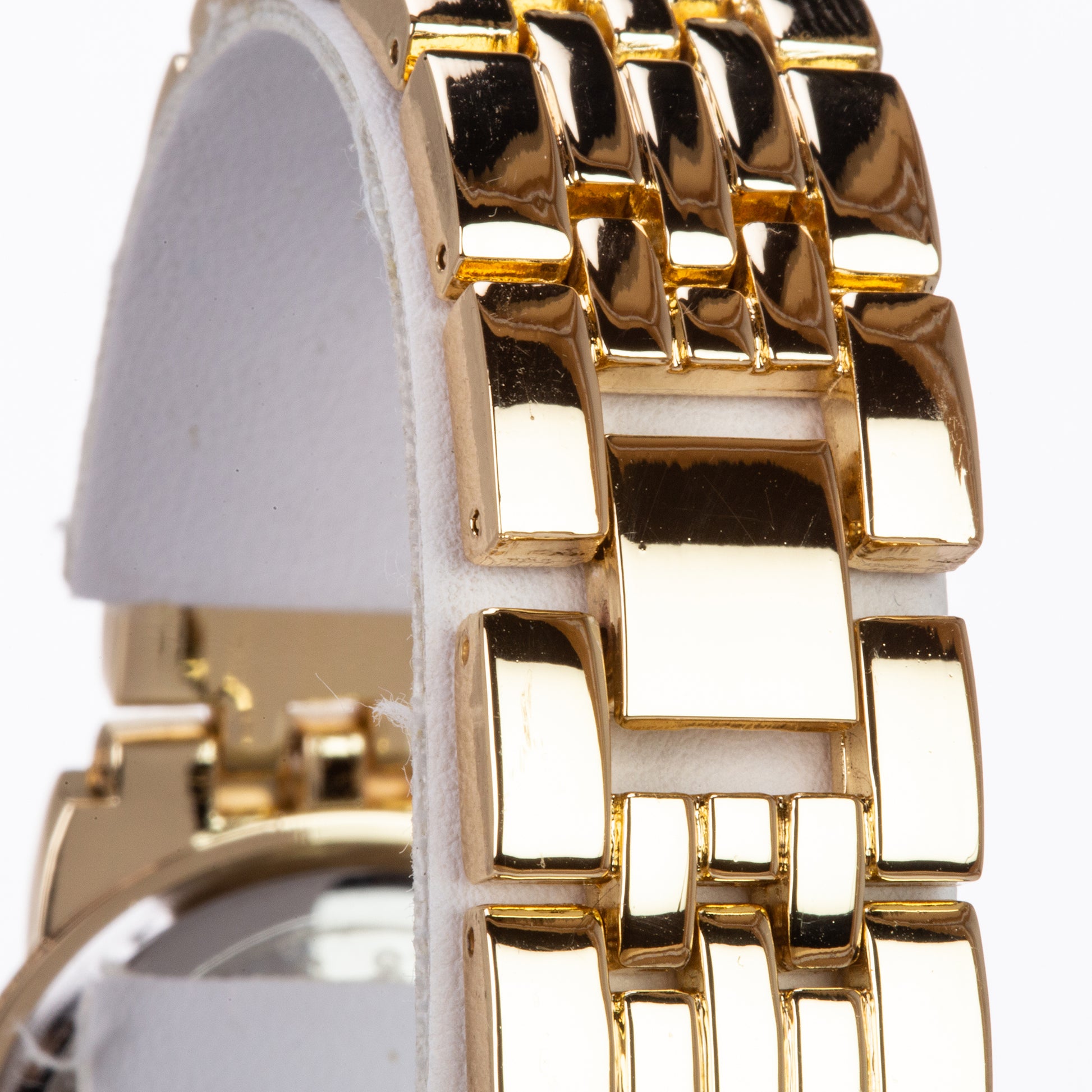 Goldplattiertes Set mit weißem Emporia® Kristall (Armbanduhr + 2 Armbänder) 7 
