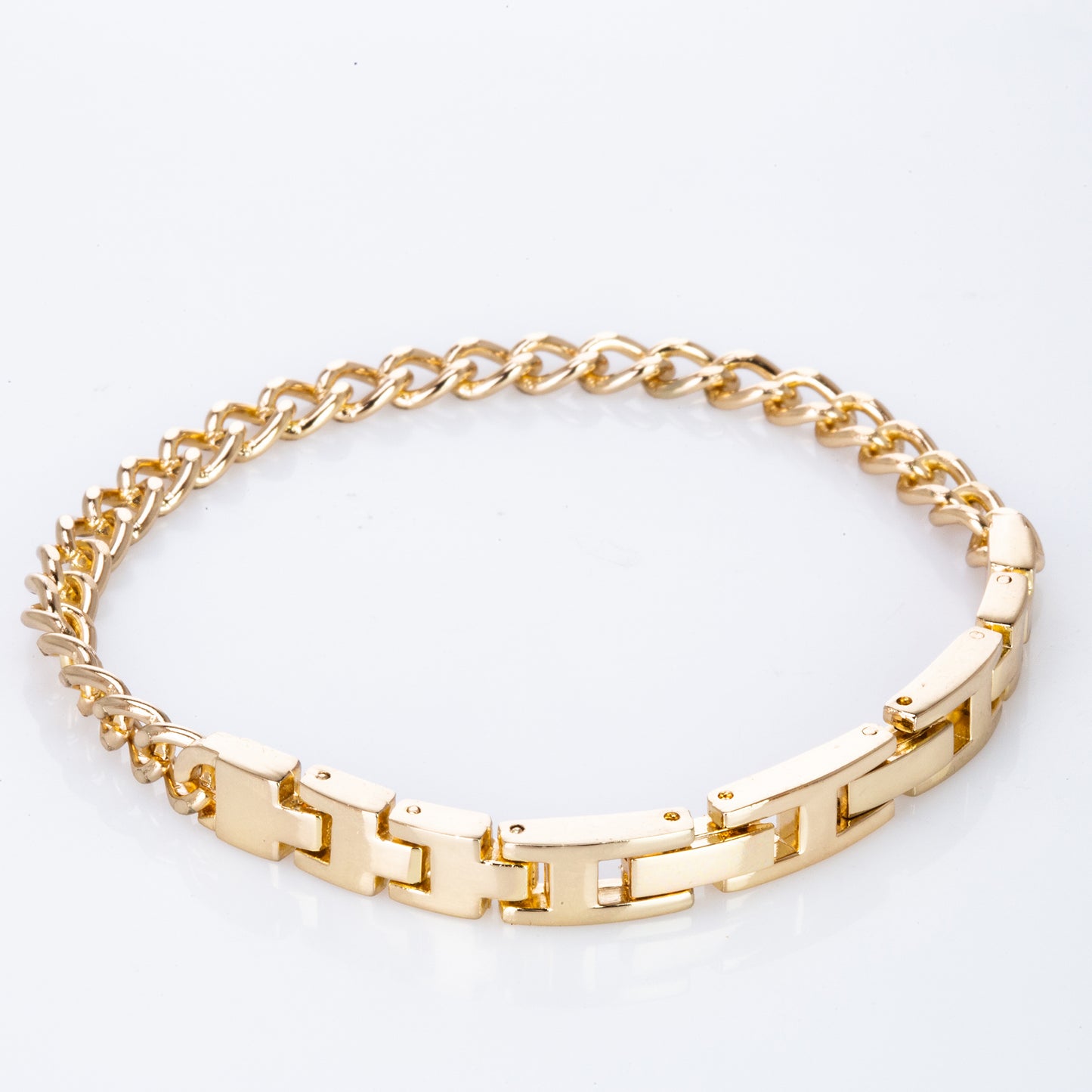 Goldplattiertes Set mit weißem Emporia® Kristall (Armbanduhr + 2 Armbänder)