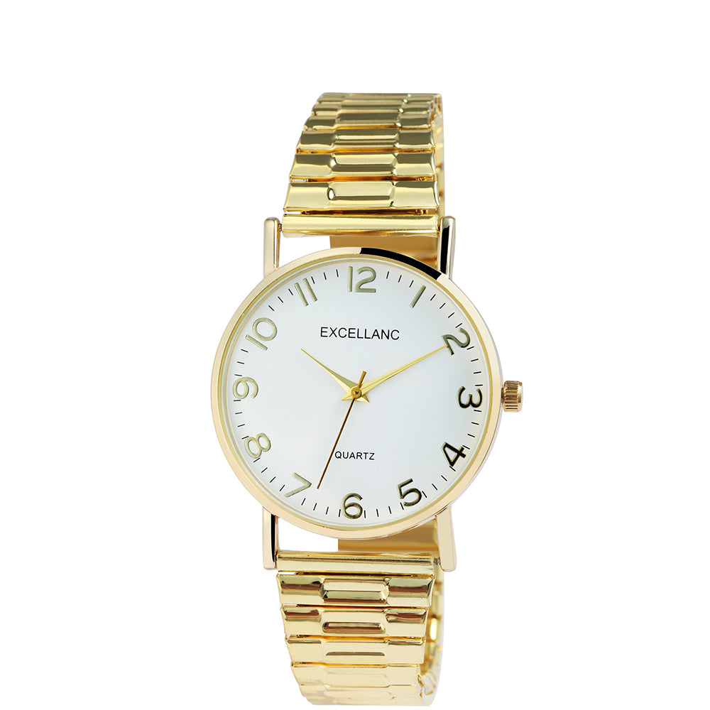 Excellanc goldfarbene Damenuhr mit Edelstahlarmband 1 