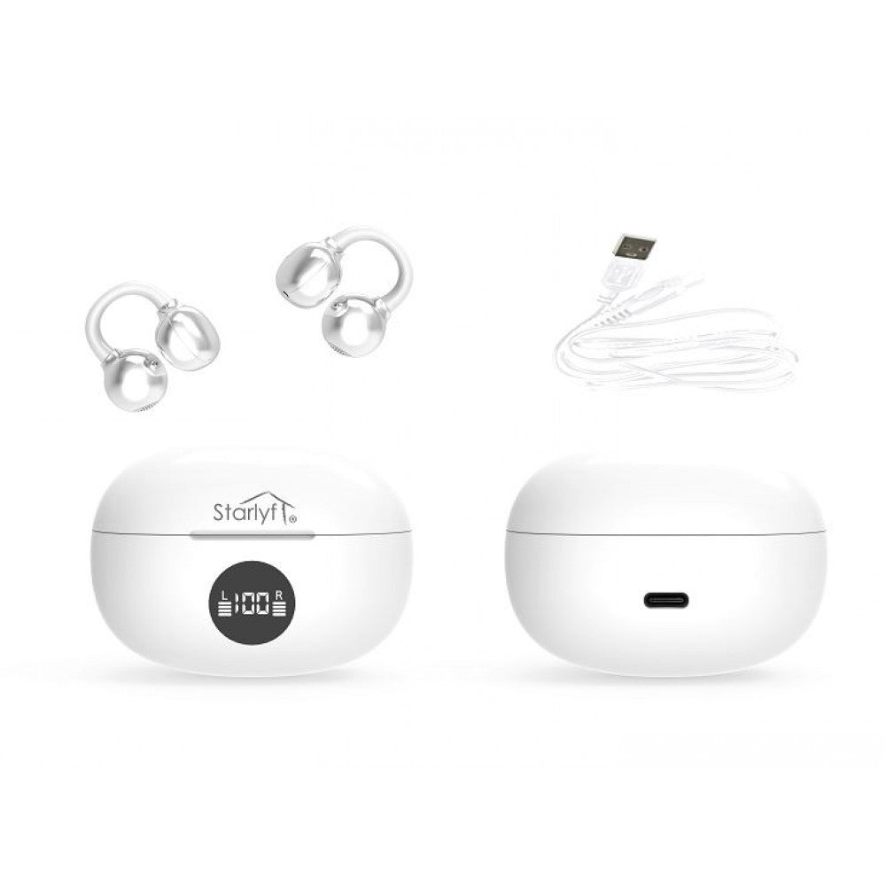 Starlyf Clip-On Earbuds: Kabellose Ohrhörer mit Übersetzungs- und Lautstärkeverstärkungsfunktion 1 