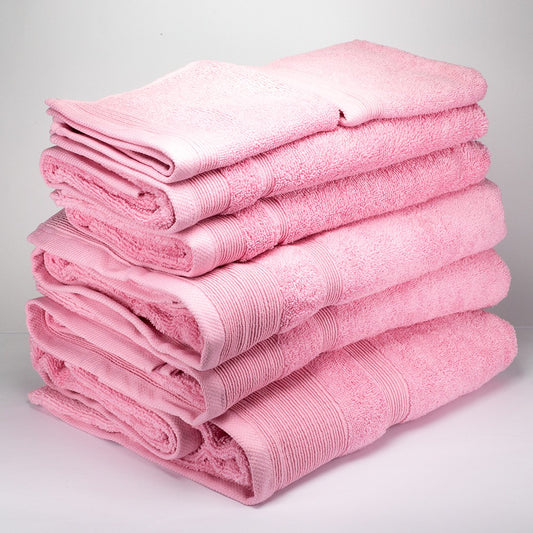 3+3+1 Übergroßes Badetuch-Geschenkset mit Handtüchern aus 100% Mikrobaumwolle, 500 GSM, pastellrosa