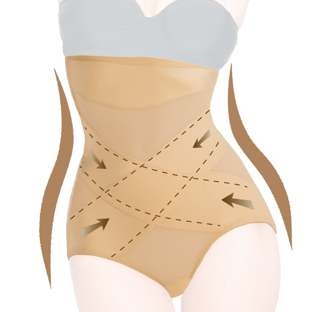 VELFORM CROSS COMPRESSION SHAPER SHORT, Beige, M Size