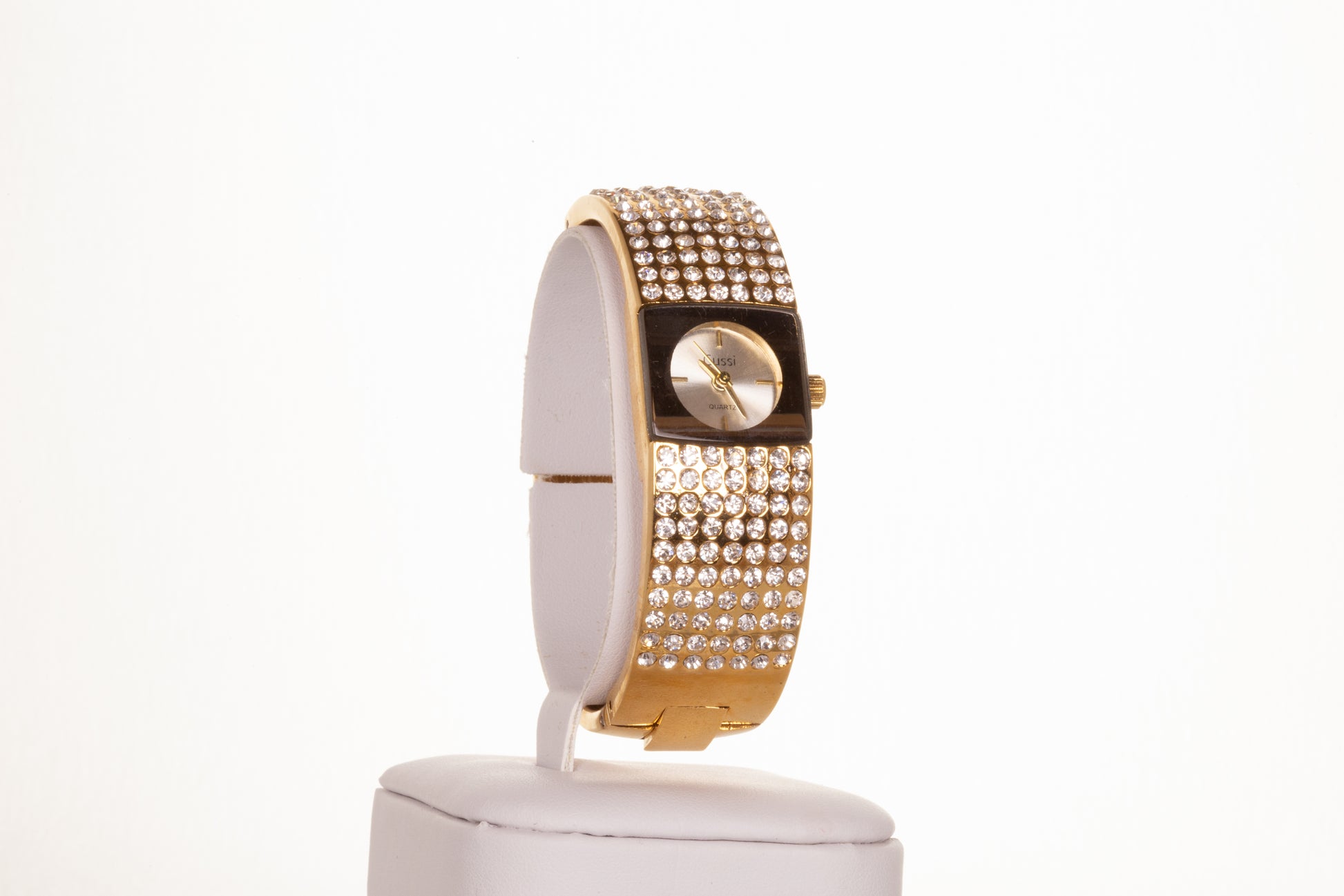 YELLOW GOLD, woman alloy CUSSI watch with 7 row quartz crystals with Gift box, 16 cm 2 