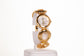YELLOW GOLD, woman alloy AW watch with endless symbol strap, and 4 quartz crystals with Gift box, 18 cm