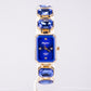 Uhr aus goldplattierter Legierung mit blauem Emporia®-Kristall