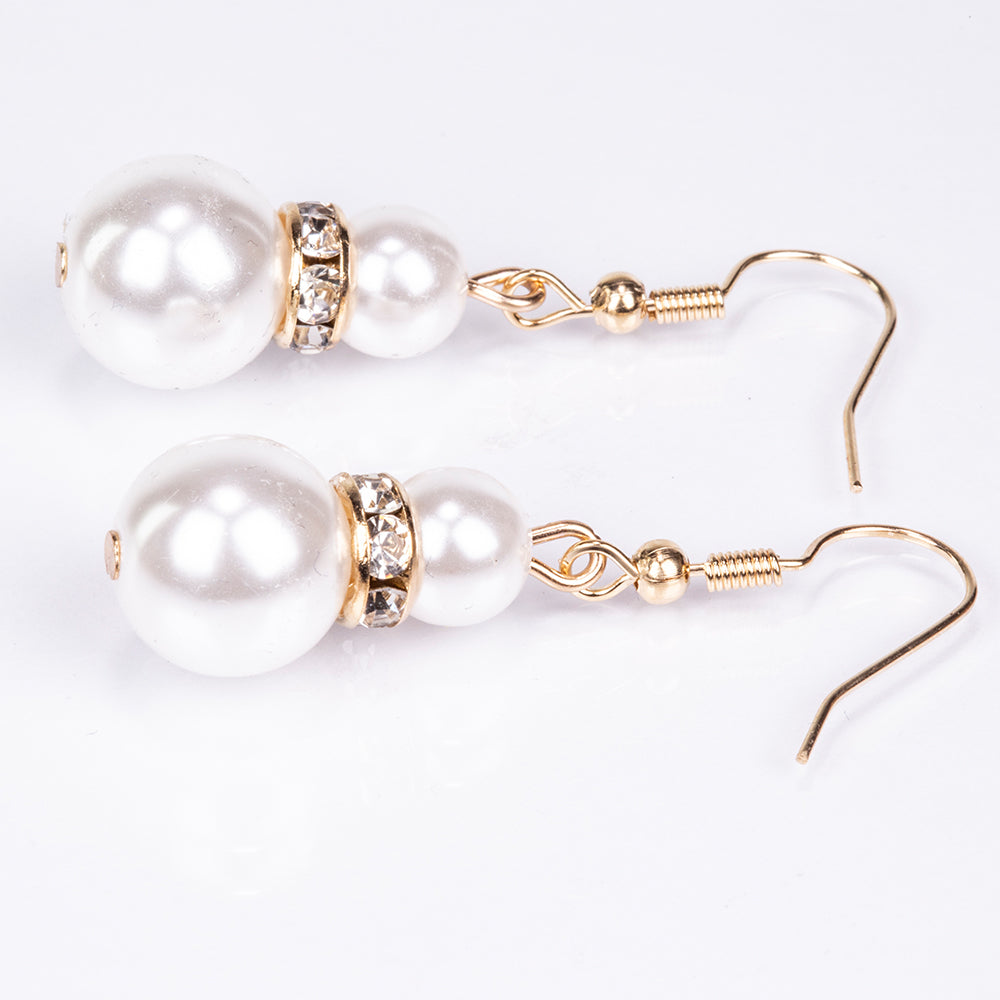 Uhr aus goldplattierter Legierung mit weißem Emporia® Kristall 2 