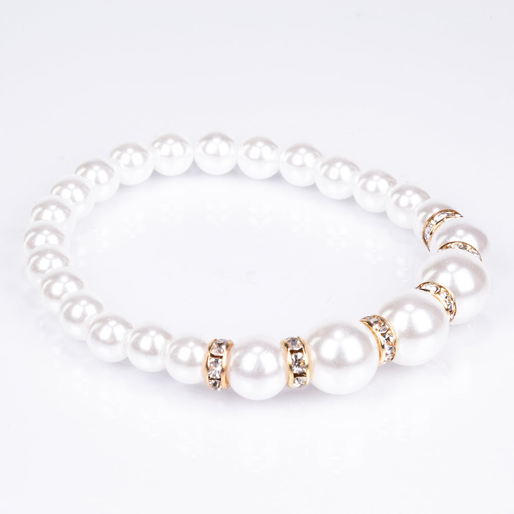 Uhr aus goldplattierter Legierung mit weißem Emporia® Kristall 4 