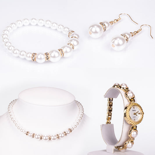 Uhr aus goldplattierter Legierung mit weißem Emporia® Kristall