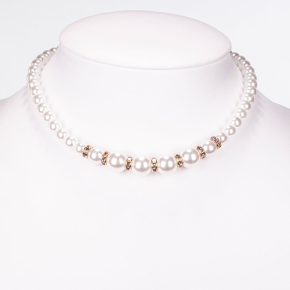 Uhr aus goldplattierter Legierung mit weißem Emporia® Kristall 10 