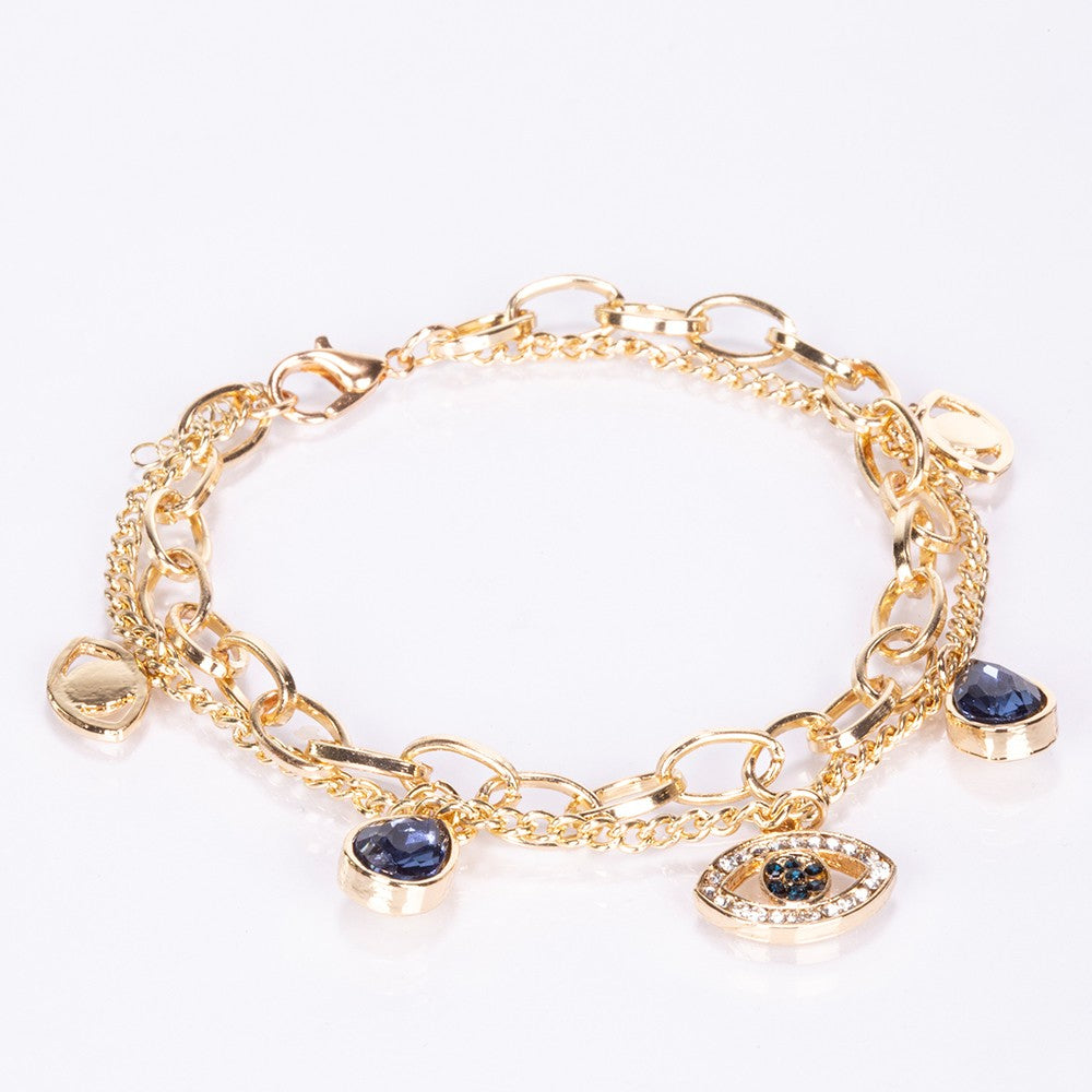 Armband aus goldplattiertesr Legierung mit Saphir