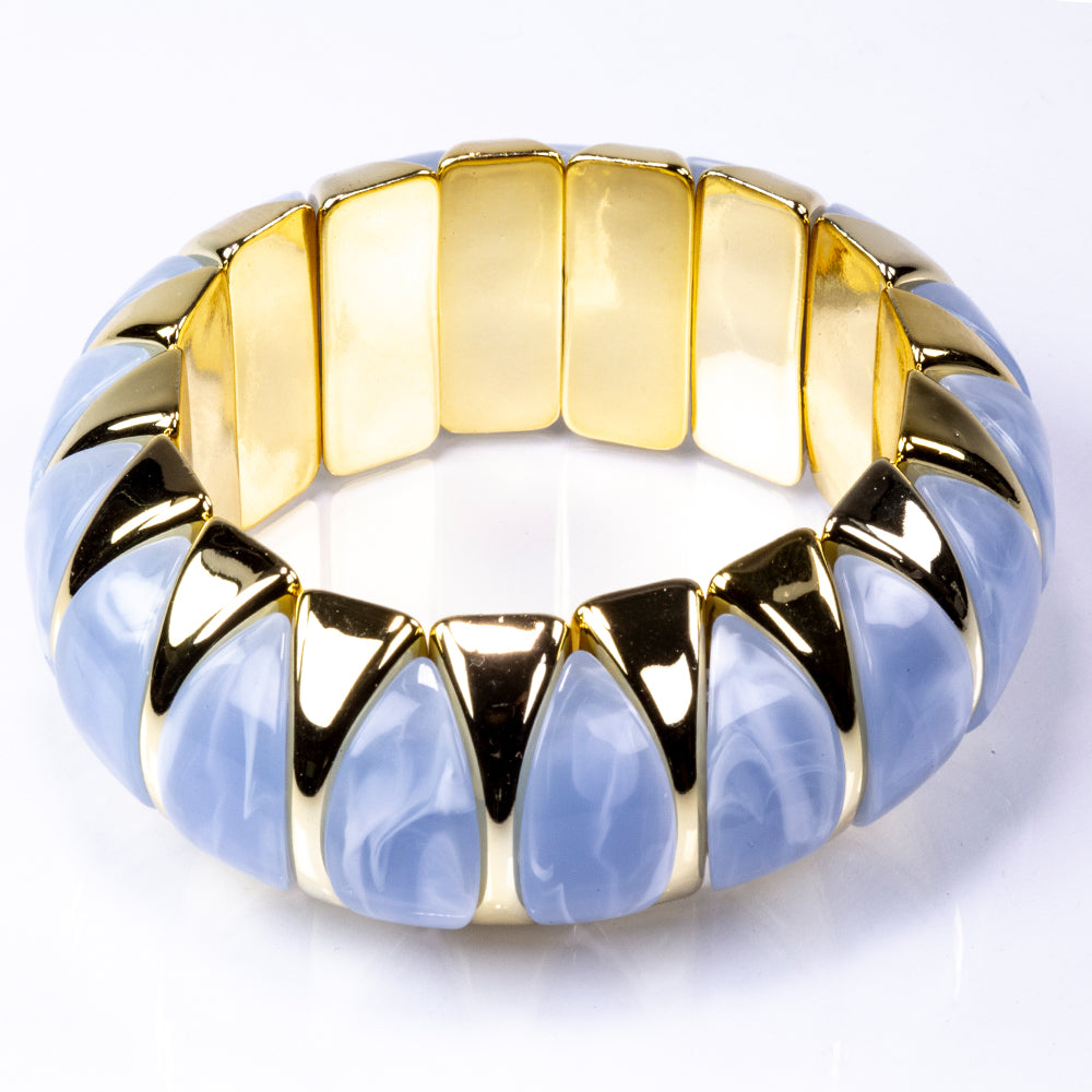 Künstlicher Perle Armband mit blauem Emporia®-Kristall 1 
