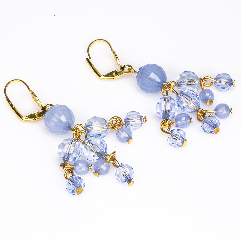 Ohrringe aus goldplattierter Legierung mit blauem Emporia®-Kristall 1 