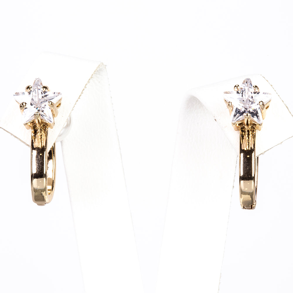 Ohrringe aus goldplattierter Legierung mit Glasperle und weißem Emporia® Kristall