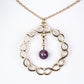 Schmuckgarnitur aus aus goldplattierter Legierung mit rotem Achat und Amethyst