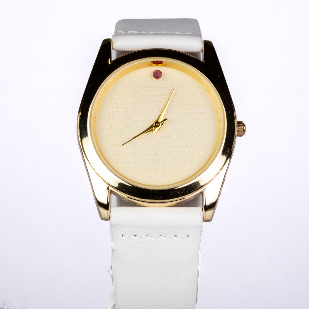 Uhr aus goldplattierter Legierung mit Rubin 3 
