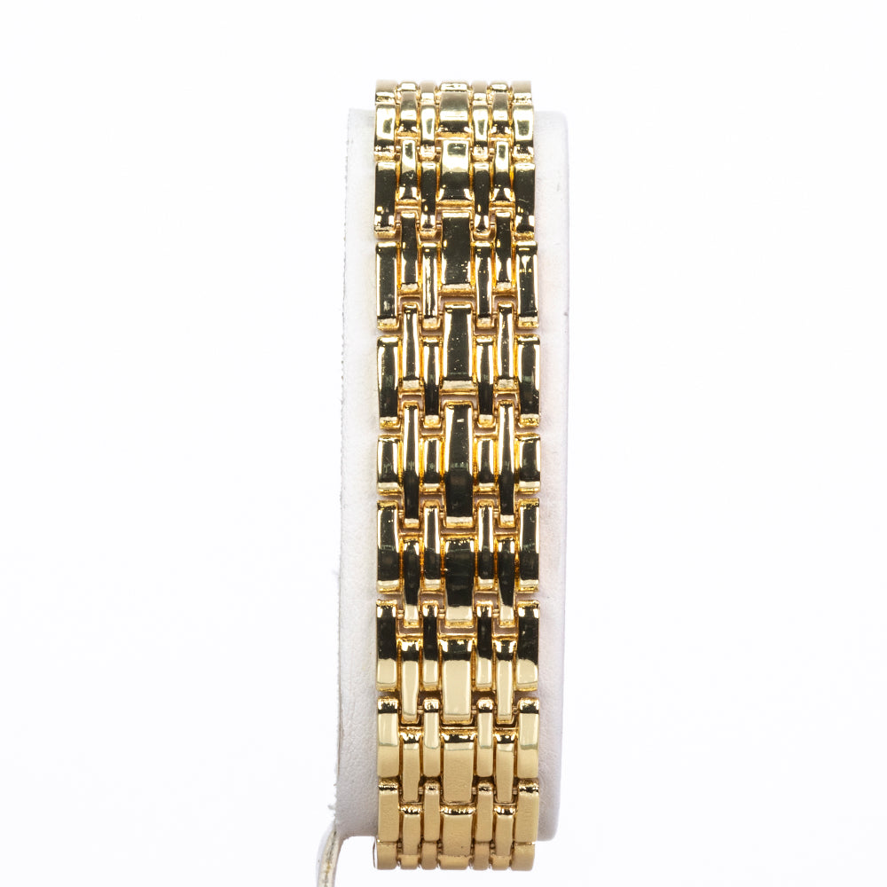 Uhr aus goldplattierter Legierung mit Smaragd und weißem Emporia® Kristall
