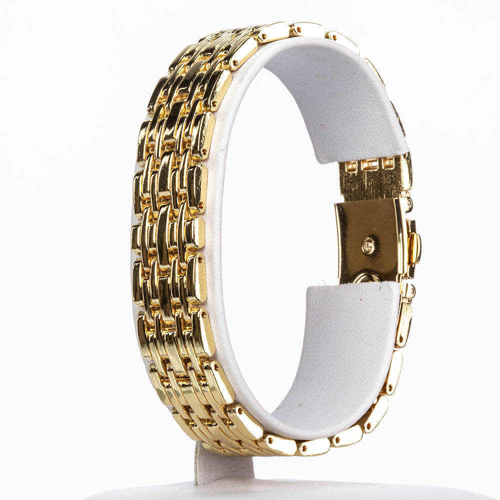 Uhr aus goldplattierter Legierung mit Saphir und weißem Emporia® Kristall