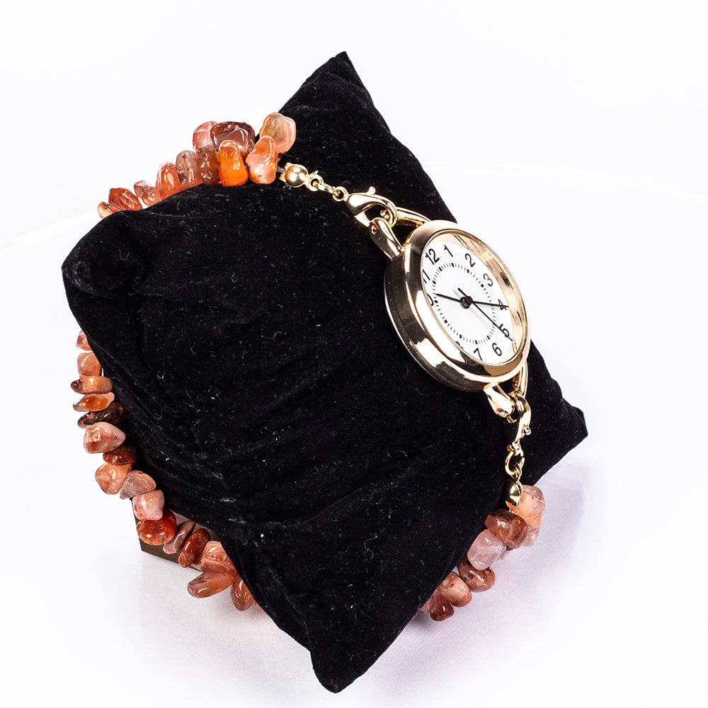 Uhr aus goldplattierter Legierung mit Türkis und Amethyst 4 