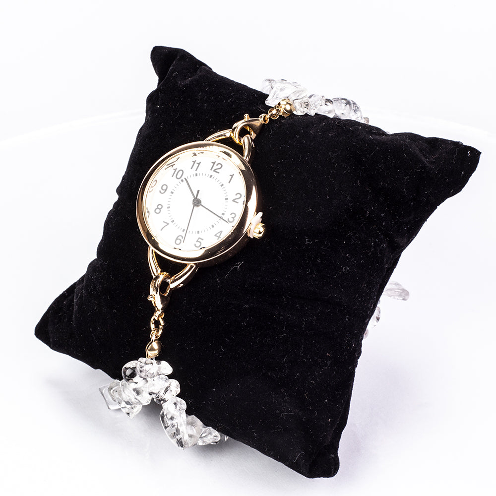 Uhr aus goldplattierter Legierung mit Türkis und Amethyst 6 