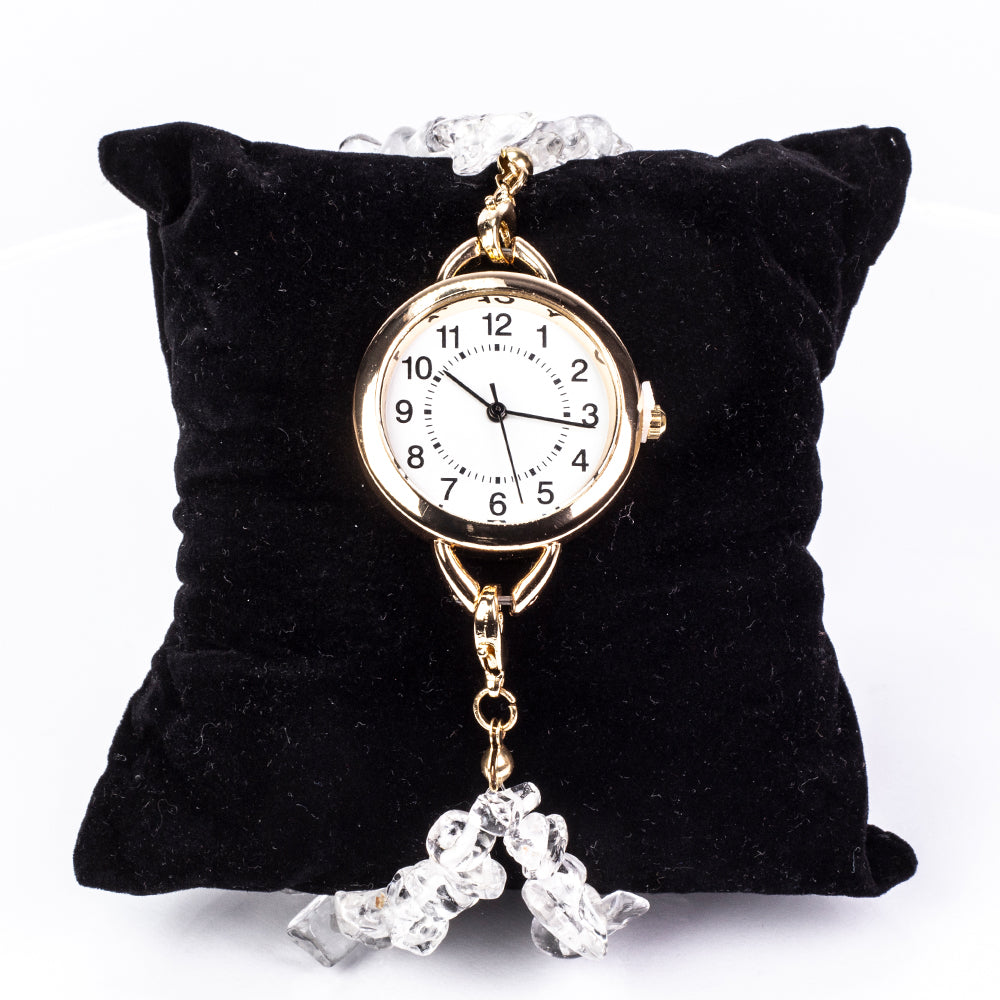 Uhr aus goldplattierter Legierung mit Türkis und Amethyst 7 