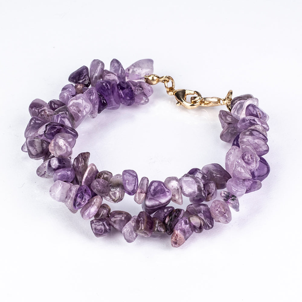 Uhr aus goldplattierter Legierung mit Türkis und Amethyst 10 