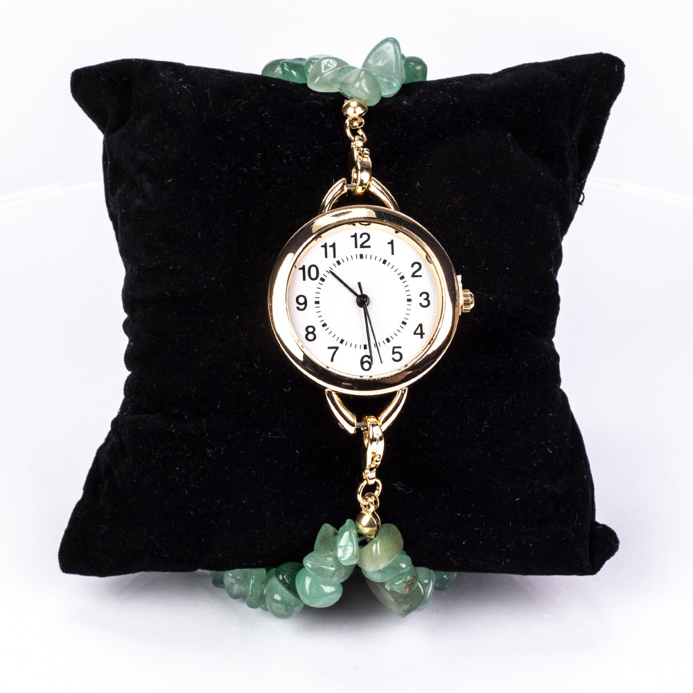 Uhr aus goldplattierter Legierung mit Türkis und Amethyst 17 