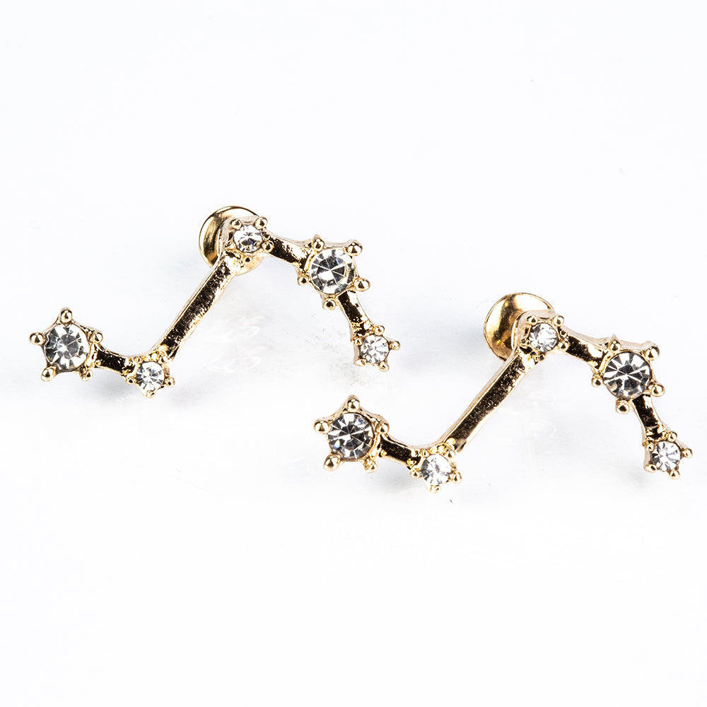 Ohrringe aus goldplattierter Legierung mit weißem Emporia® Kristall 4 