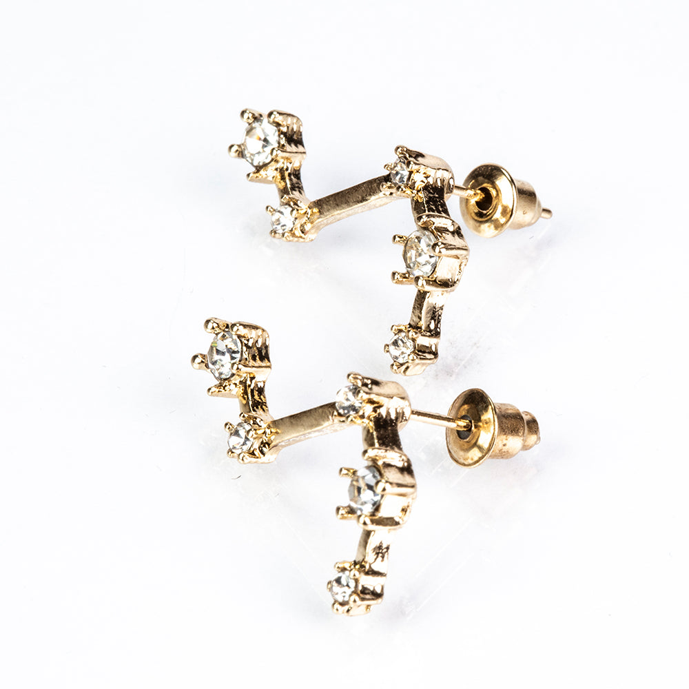 Ohrringe aus goldplattierter Legierung mit weißem Emporia® Kristall 5 