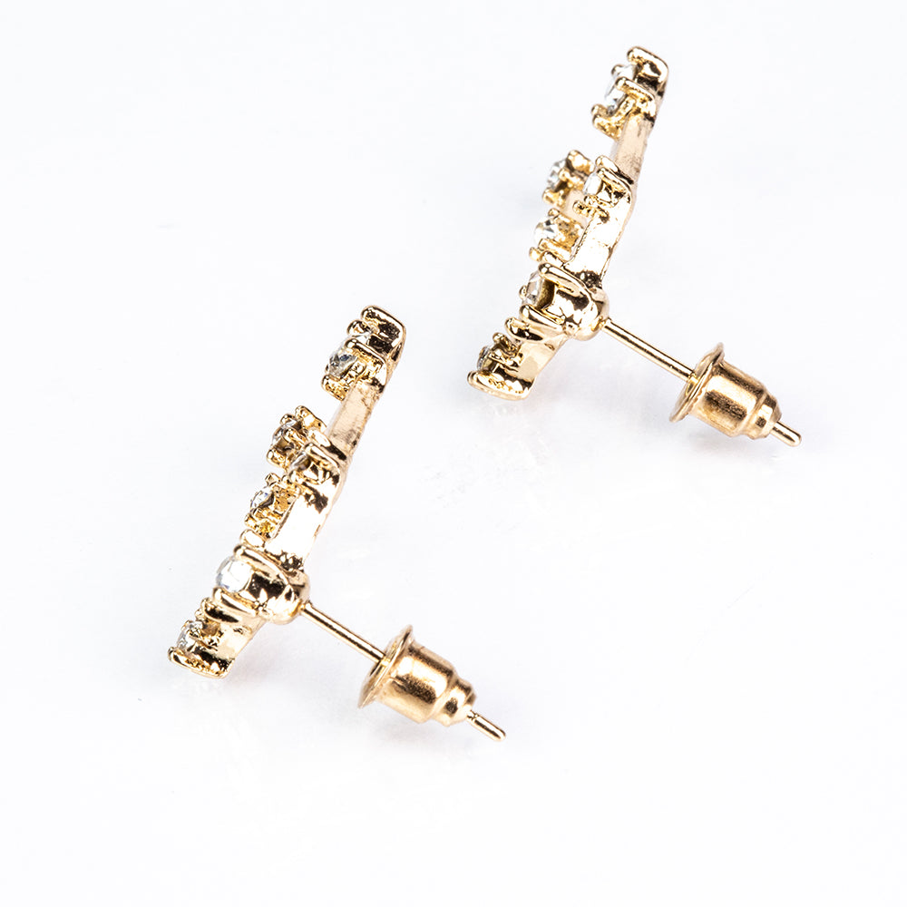 Ohrringe aus goldplattierter Legierung mit weißem Emporia® Kristall 5 