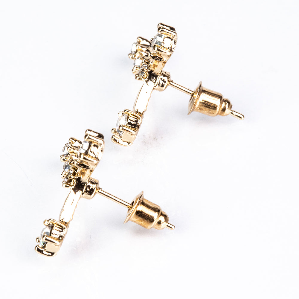 Ohrringe aus goldplattierter Legierung mit weißem Emporia® Kristall 5 
