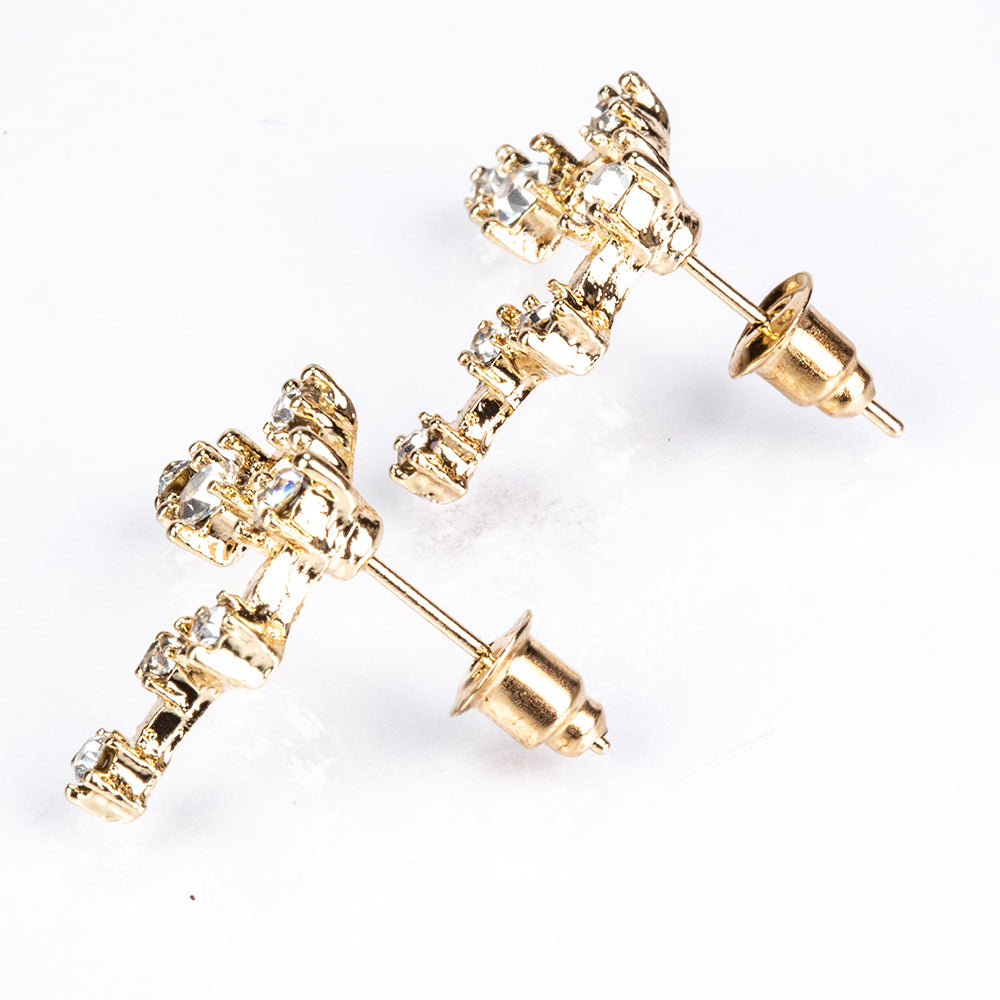 Ohrringe aus goldplattierter Legierung mit weißem Emporia® Kristall 5 