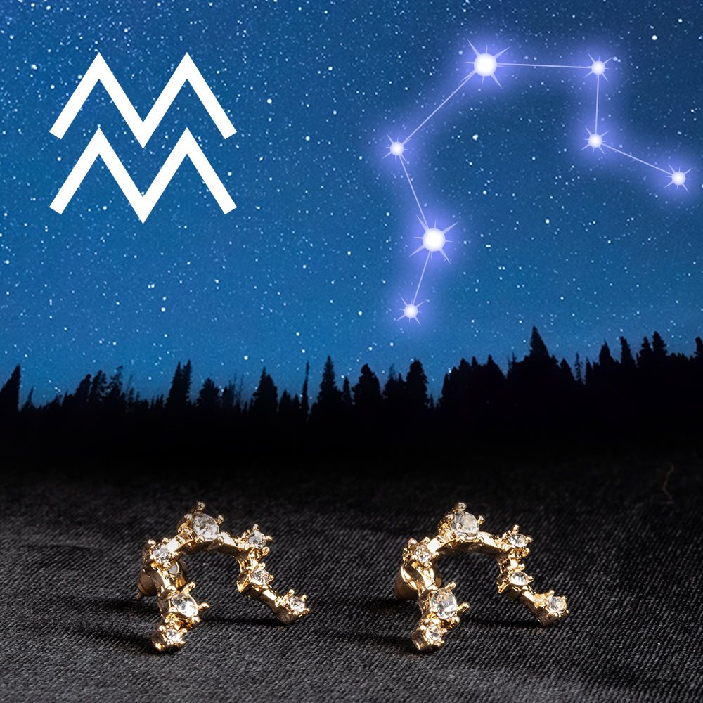 Ohrringe aus goldplattierter Legierung mit weißem Emporia® Kristall 1 