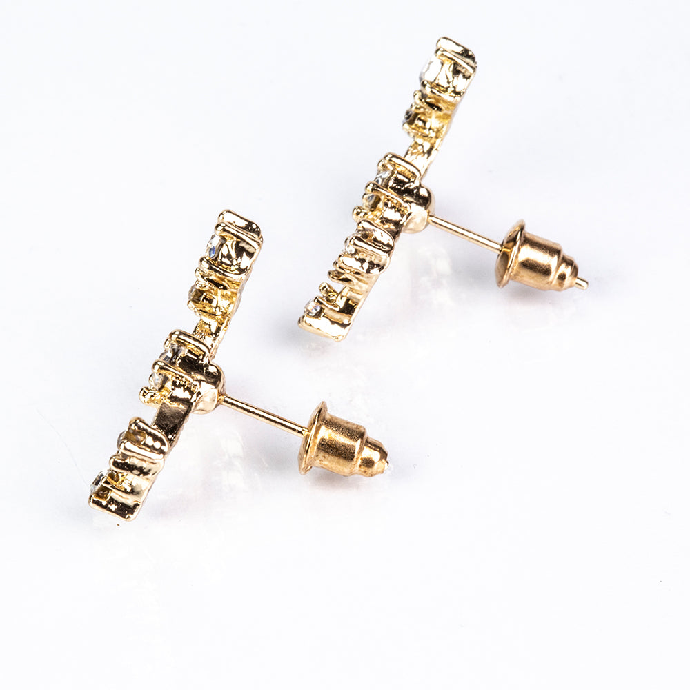 Ohrringe aus goldplattierter Legierung mit weißem Emporia® Kristall 5 