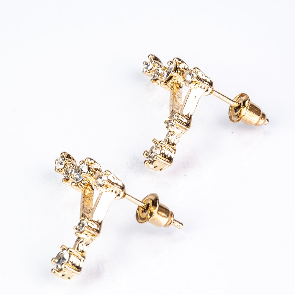 Ohrringe aus goldplattierter Legierung mit weißem Emporia® Kristall 5 