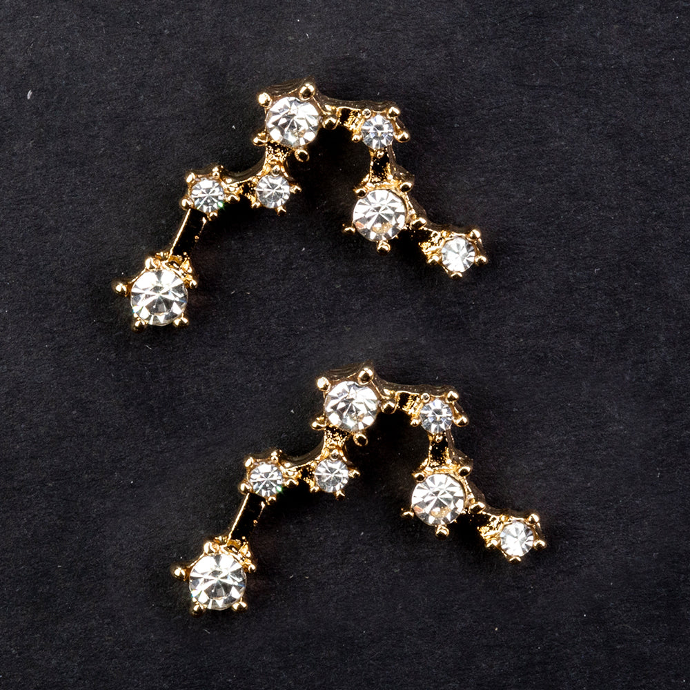 Ohrringe aus goldplattierter Legierung mit weißem Emporia® Kristall 2 