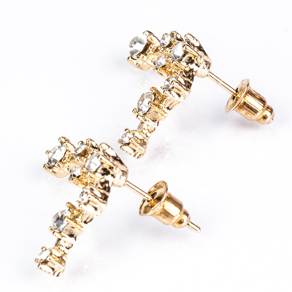Ohrringe aus goldplattierter Legierung mit weißem Emporia® Kristall 5 