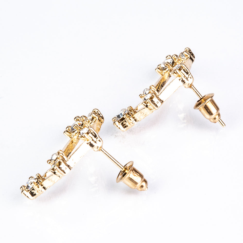 Ohrringe aus goldplattierter Legierung mit weißem Emporia® Kristall 5 