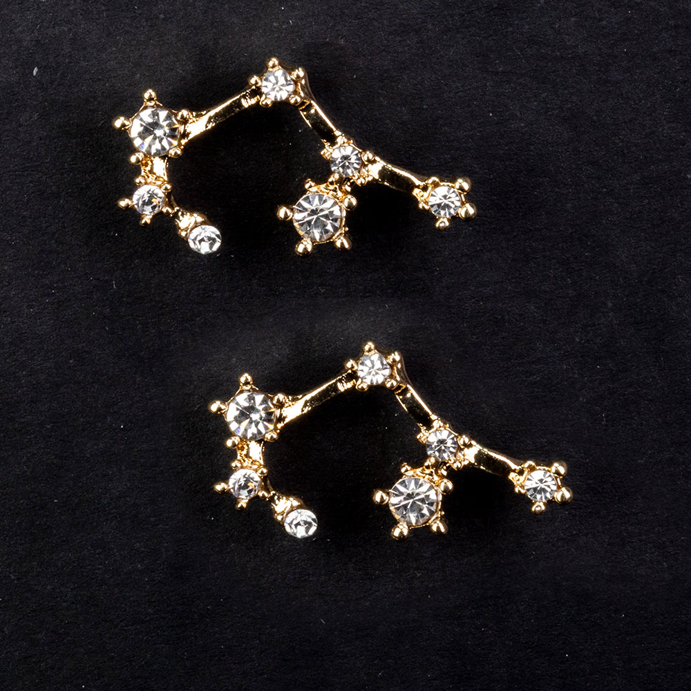 Ohrringe aus goldplattierter Legierung mit weißem Emporia® Kristall 2 