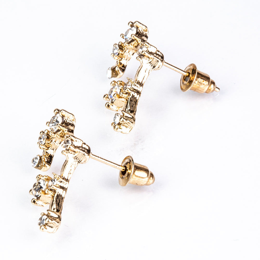 Ohrringe aus goldplattierter Legierung mit weißem Emporia® Kristall 5 