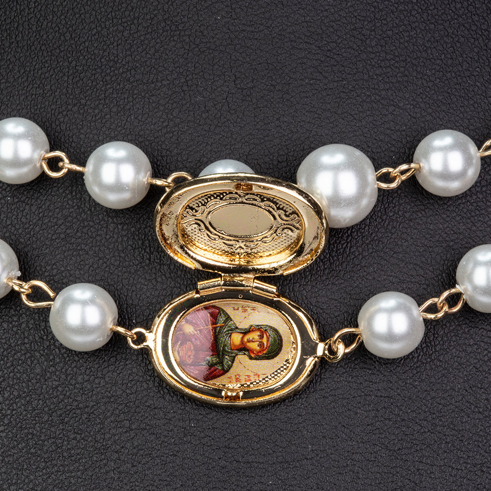 Halskette aus goldplattierter Legierung mit Glasperle 3 