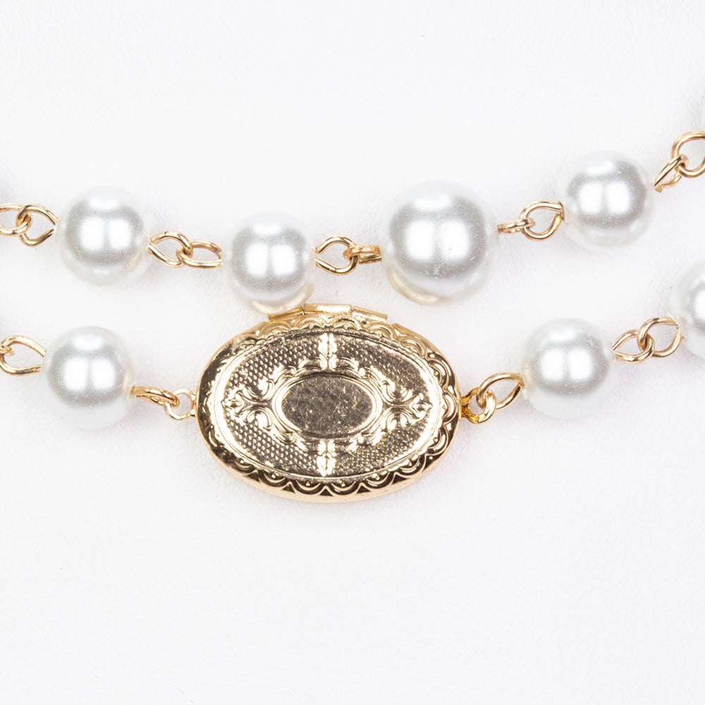 Halskette aus goldplattierter Legierung mit Glasperle 5 