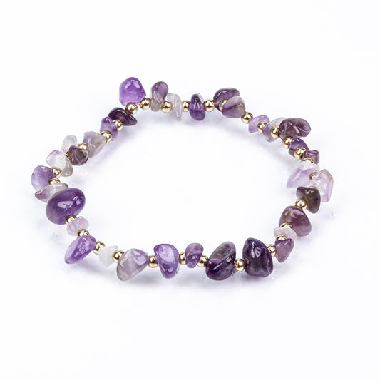 Schmuckgarnitur aus aus goldplattierter Legierung mit Amethyst