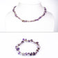 Schmuckgarnitur aus aus goldplattierter Legierung mit Amethyst
