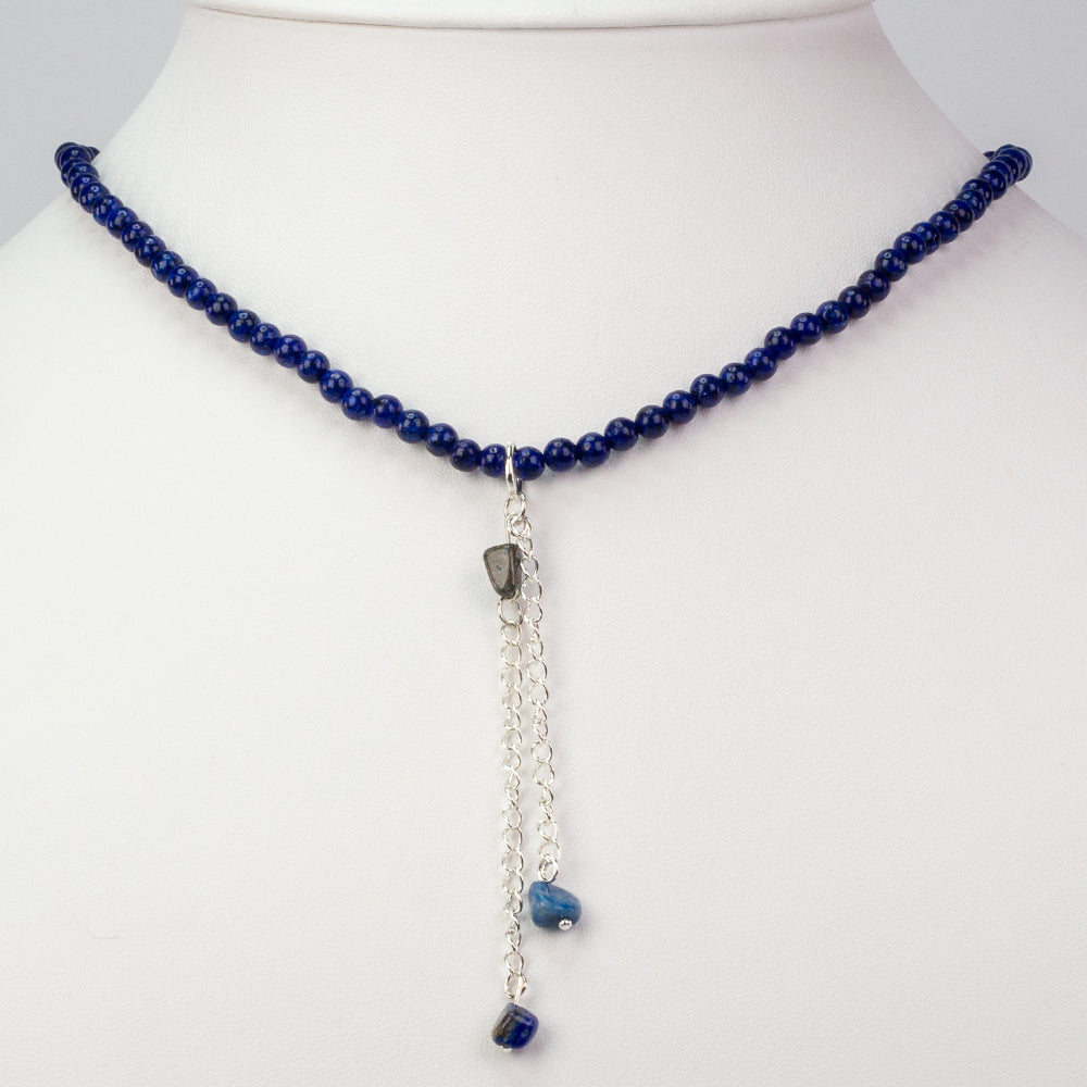 Silberhalskette mit Lapislazuli 1 